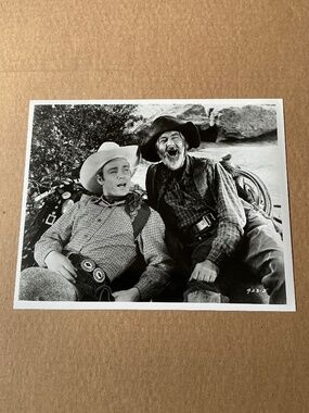 Vintage Roy Rogers George Gabby Hayes Glossy 8x10 Photo Reprint